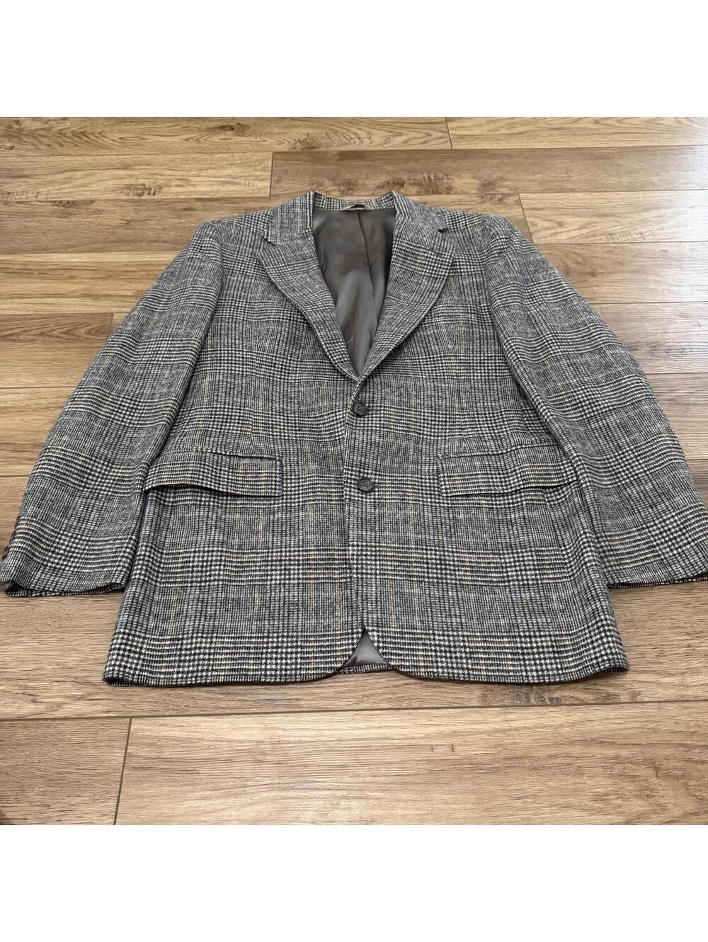 Vtg Christopher Hayes 100% Pure Wool Plaid Blazer Sport Coat 38R USA Made